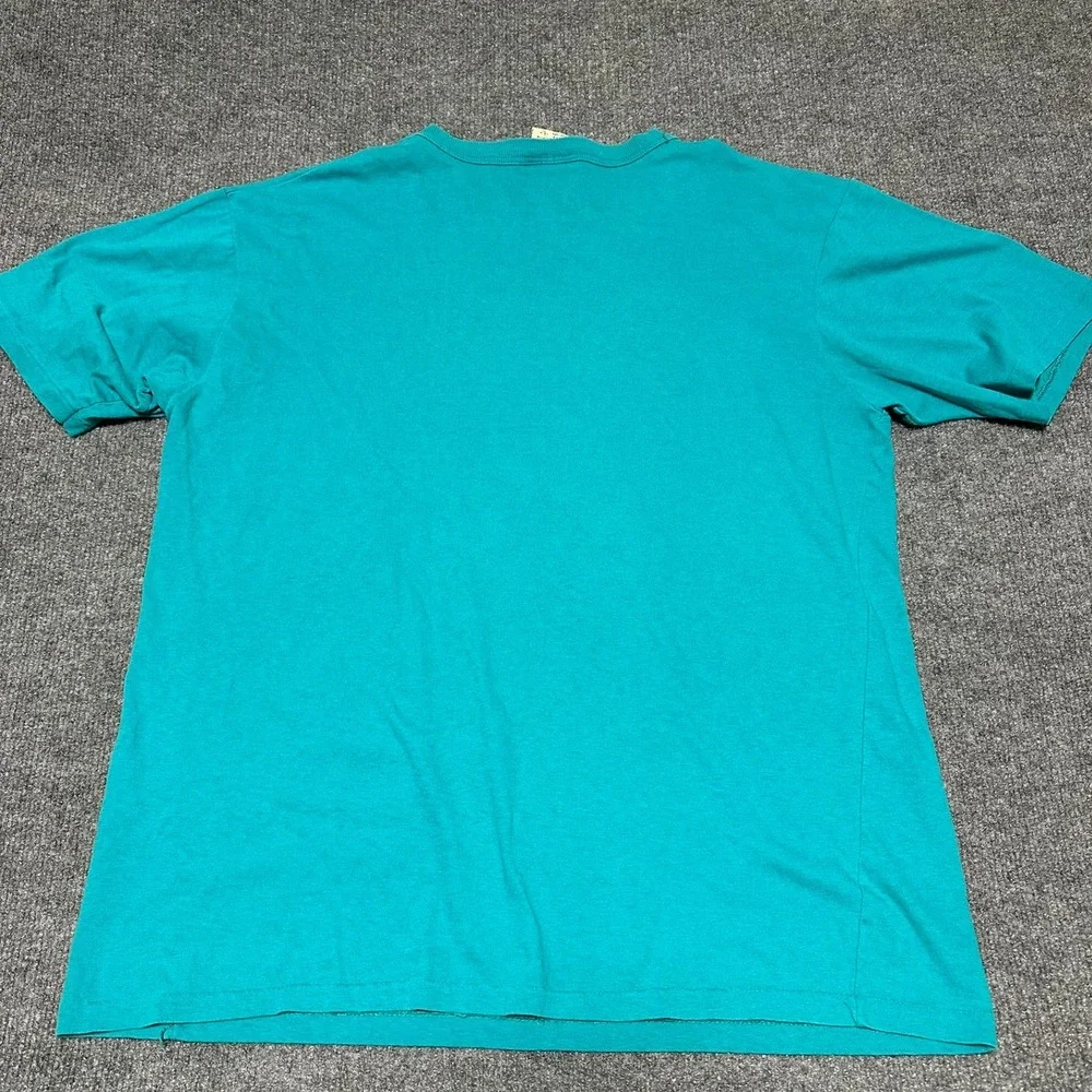 Vintage Team Rated Miami Dolphins Graphic T-Shirt Teal Large NFL 90s USA Made